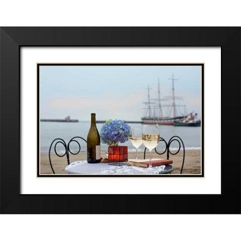 Dream Cafe Hyde St Pier - 32 Black Modern Wood Framed Art Print with Double Matting by Blaustein, Alan