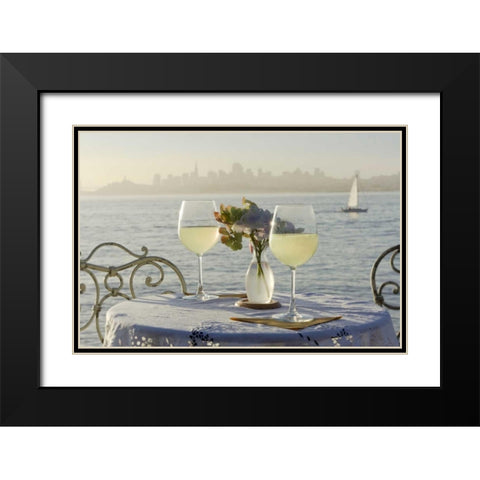 Dream Cafe Golden Gate Bridge - 75 Black Modern Wood Framed Art Print with Double Matting by Blaustein, Alan