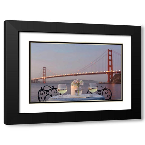 Dream Cafe Golden Gate Bridge - 77 Black Modern Wood Framed Art Print with Double Matting by Blaustein, Alan