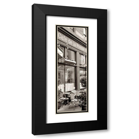 Cafe la Presse Pano - 1 Black Modern Wood Framed Art Print with Double Matting by Blaustein, Alan
