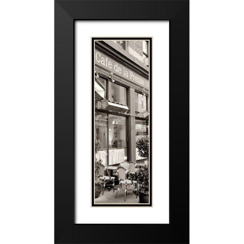 Cafe la Presse Pano - 1 Black Modern Wood Framed Art Print with Double Matting by Blaustein, Alan