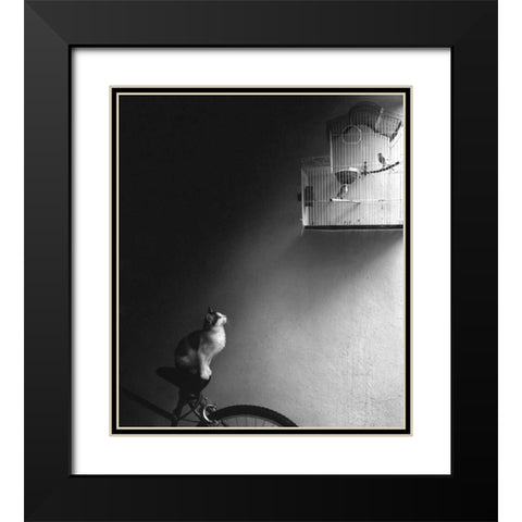 Patience Black Modern Wood Framed Art Print with Double Matting by Bertelli, Jon