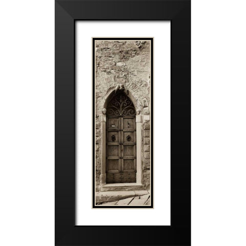 La Porta Via Cortona Black Modern Wood Framed Art Print with Double Matting by Blaustein, Alan