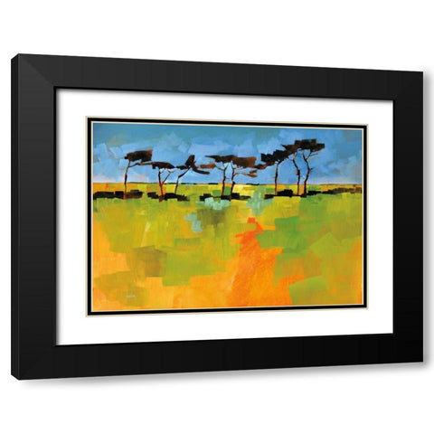 Suffolk Scots Black Modern Wood Framed Art Print with Double Matting by Bailey, Paul