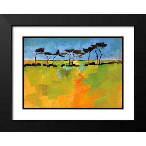 Suffolk Scots Black Modern Wood Framed Art Print with Double Matting by Bailey, Paul