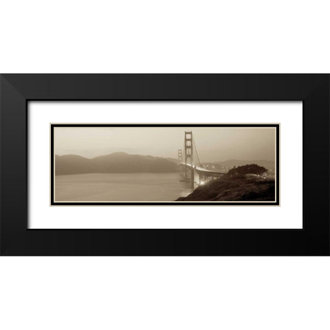 Bridge Illuminated Black Modern Wood Framed Art Print with Double Matting by Blaustein, Alan
