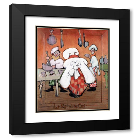 Le Roi et sa Court Black Modern Wood Framed Art Print with Double Matting by Bentley, Robert Dewar