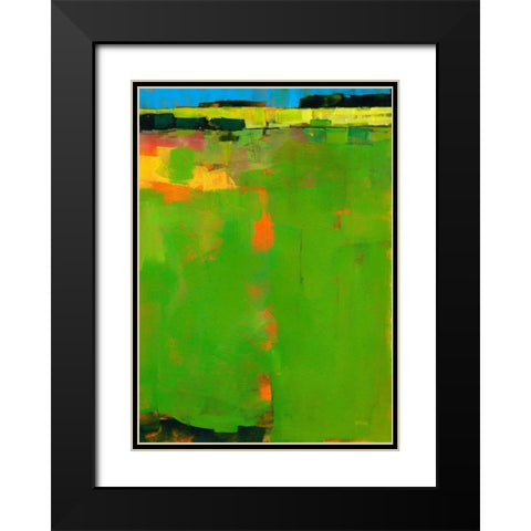 Green Field Black Modern Wood Framed Art Print with Double Matting by Bailey, Paul
