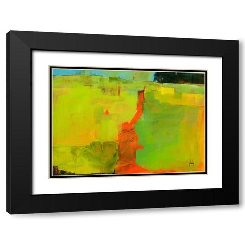 Orange Path Black Modern Wood Framed Art Print with Double Matting by Bailey, Paul