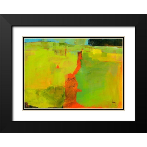 Orange Path Black Modern Wood Framed Art Print with Double Matting by Bailey, Paul