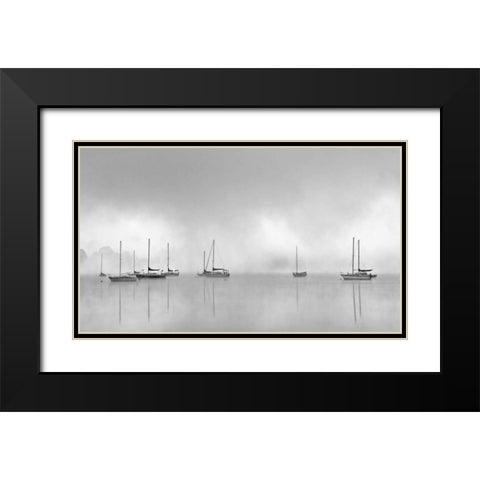 Hoist the Sails Black Modern Wood Framed Art Print with Double Matting by Bell, Nicholas