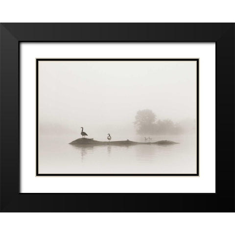 Melton Lake Black Modern Wood Framed Art Print with Double Matting by Bell, Nicholas