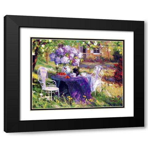 Lilac Tea Party Black Modern Wood Framed Art Print with Double Matting by Benjamin