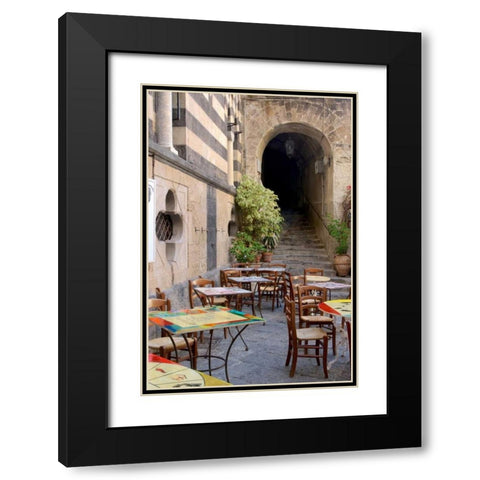 Caffe Amalfi Black Modern Wood Framed Art Print with Double Matting by Blaustein, Alan