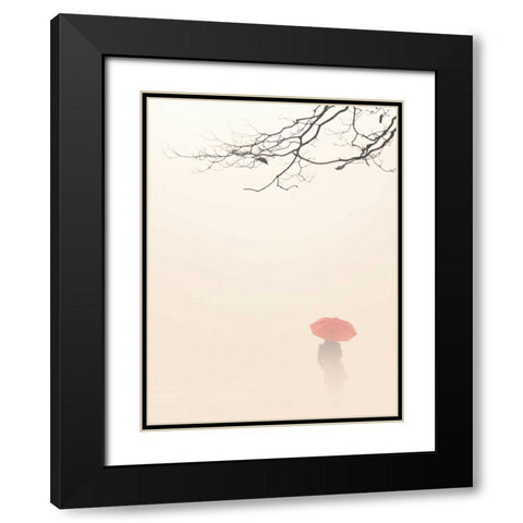 In Autumn Fog Black Modern Wood Framed Art Print with Double Matting by Bell, Nicholas