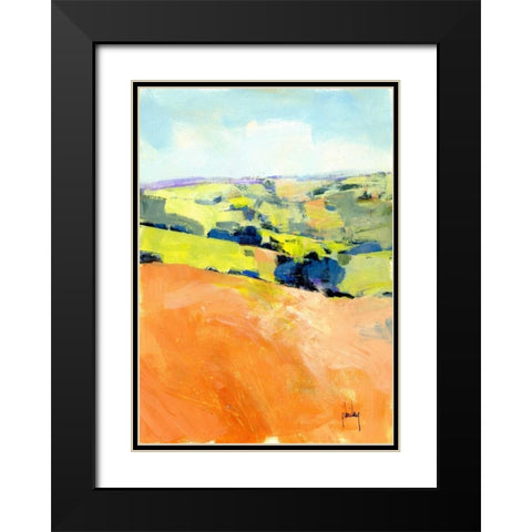 Downland One Black Modern Wood Framed Art Print with Double Matting by Bailey, Paul
