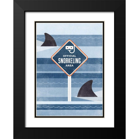 Official Snorkeling Area Black Modern Wood Framed Art Print with Double Matting by Beer, Hannes