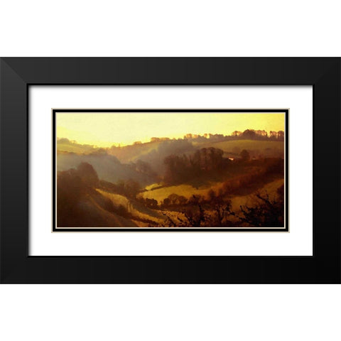 Misty Valley Black Modern Wood Framed Art Print with Double Matting by Bay, Noah