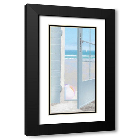 Beach Ball Black Modern Wood Framed Art Print with Double Matting by Bay, Noah