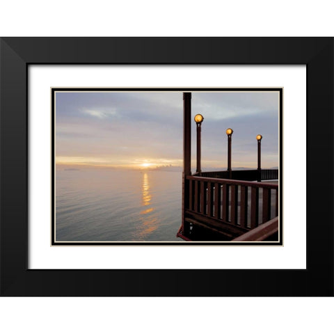 Art Deco Lamposts #3 Black Modern Wood Framed Art Print with Double Matting by Blaustein, Alan