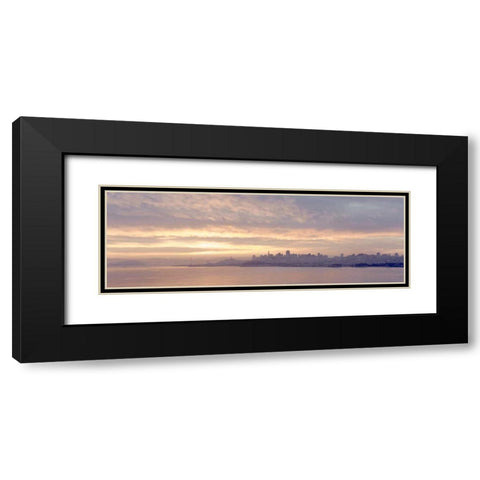 City Sunrise on the Bay Black Modern Wood Framed Art Print with Double Matting by Blaustein, Alan