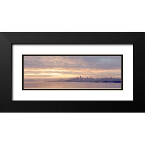 City Sunrise on the Bay Black Modern Wood Framed Art Print with Double Matting by Blaustein, Alan