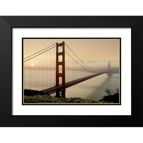 Golden Gate Sunrise #2 Black Modern Wood Framed Art Print with Double Matting by Blaustein, Alan