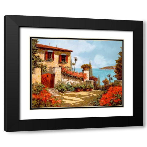 Il Giardino Rosso Black Modern Wood Framed Art Print with Double Matting by Borelli, Guido