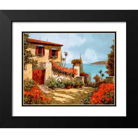 Il Giardino Rosso Black Modern Wood Framed Art Print with Double Matting by Borelli, Guido
