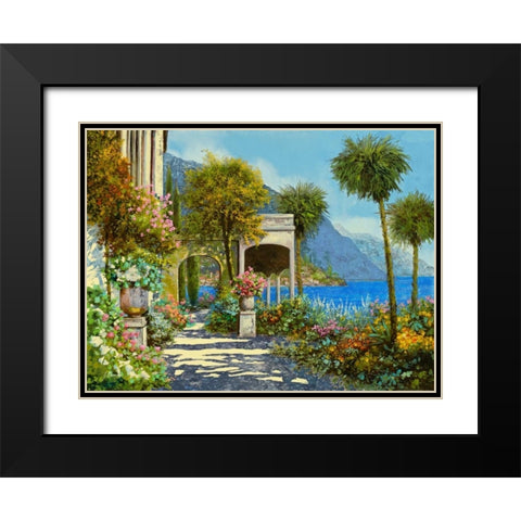 Passeggiata al Lago Black Modern Wood Framed Art Print with Double Matting by Borelli, Guido