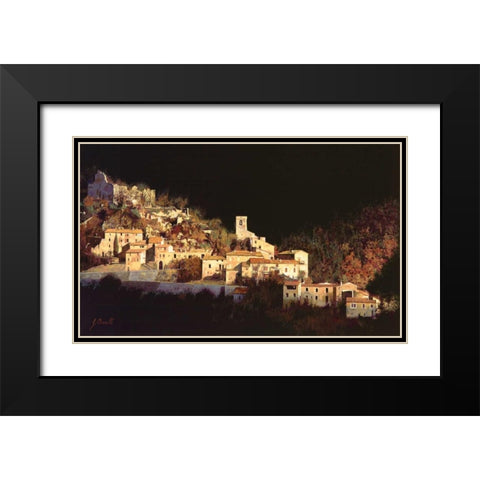 Paesaggio Scuro Black Modern Wood Framed Art Print with Double Matting by Borelli, Guido
