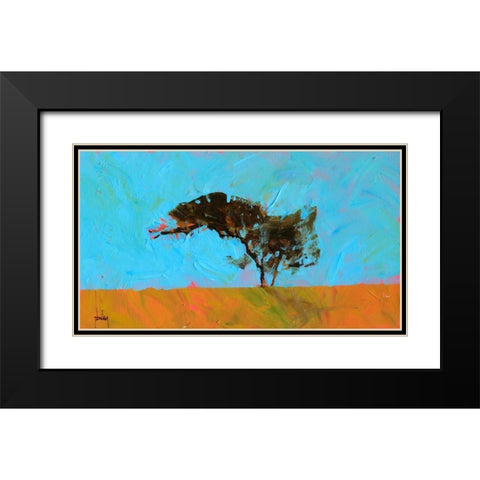 Desert Tree Black Modern Wood Framed Art Print with Double Matting by Bailey, Paul