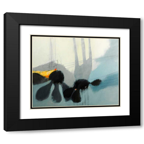 Flowers Tale Black Modern Wood Framed Art Print with Double Matting by Brix, Sidsel