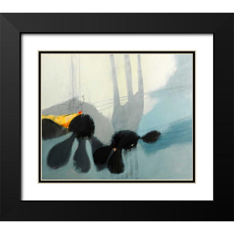 Flowers Tale Black Modern Wood Framed Art Print with Double Matting by Brix, Sidsel