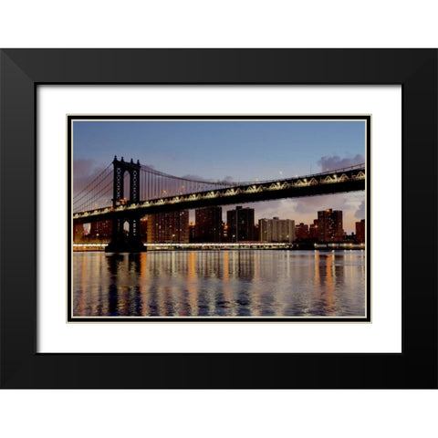 Manhattan Bridge at Dawn Black Modern Wood Framed Art Print with Double Matting by Blaustein, Alan