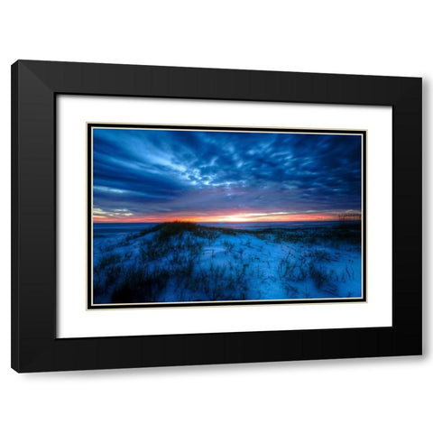 Sunset Black Modern Wood Framed Art Print with Double Matting by Burdick, Chuck