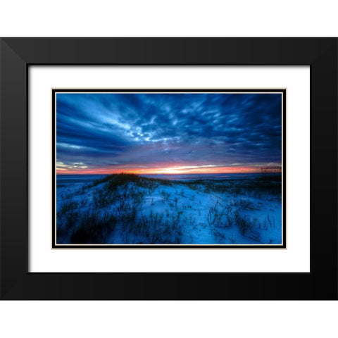Sunset Black Modern Wood Framed Art Print with Double Matting by Burdick, Chuck