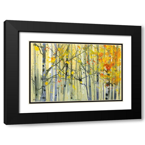 Autumn Birches Black Modern Wood Framed Art Print with Double Matting by Bailey, Paul