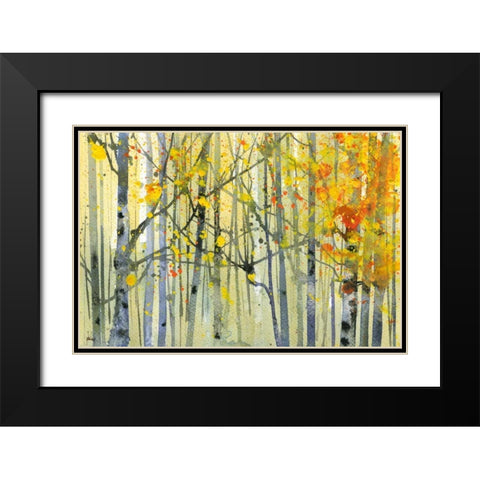 Autumn Birches Black Modern Wood Framed Art Print with Double Matting by Bailey, Paul