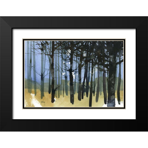 Tangle Knot Wood Black Modern Wood Framed Art Print with Double Matting by Bailey, Paul