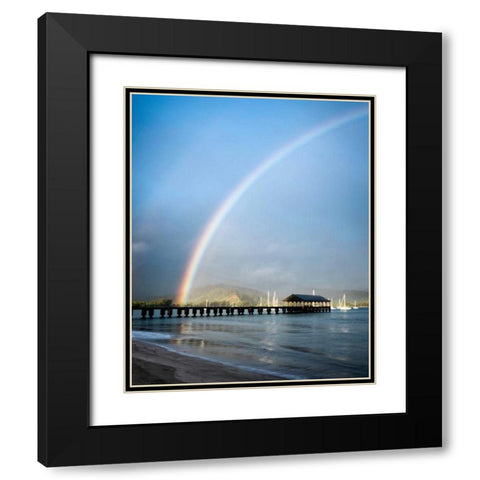 Rainbows at Hanalei II Black Modern Wood Framed Art Print with Double Matting by Burt, Daniel