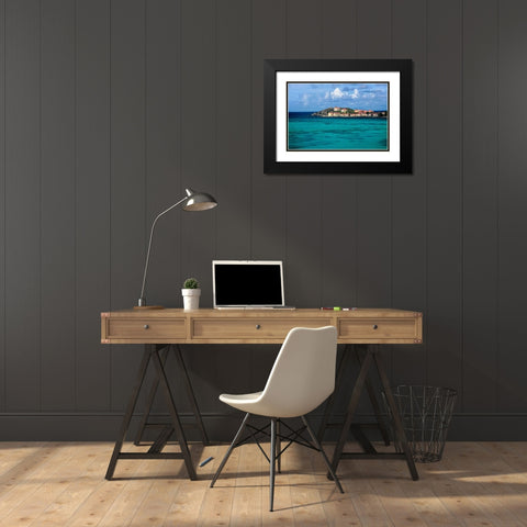 Island Haven Black Modern Wood Framed Art Print with Double Matting by Burdick, Chuck