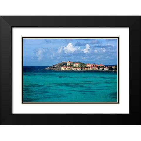 Island Haven Black Modern Wood Framed Art Print with Double Matting by Burdick, Chuck