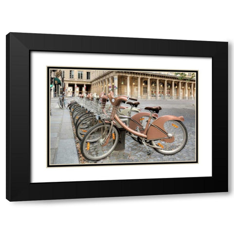 Paris Cycles 2 Black Modern Wood Framed Art Print with Double Matting by Blaustein, Alan