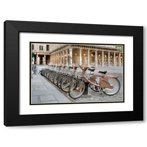 Paris Cycles 1 Black Modern Wood Framed Art Print with Double Matting by Blaustein, Alan