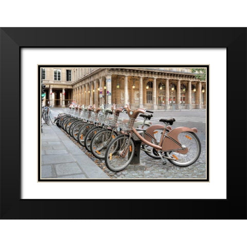 Paris Cycles 1 Black Modern Wood Framed Art Print with Double Matting by Blaustein, Alan