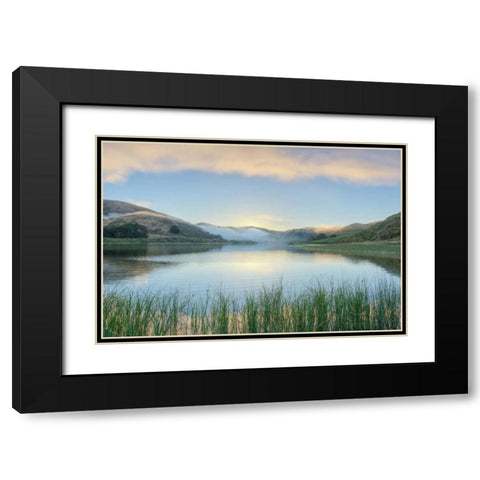 Crescent Beach Calm 4 Black Modern Wood Framed Art Print with Double Matting by Blaustein, Alan