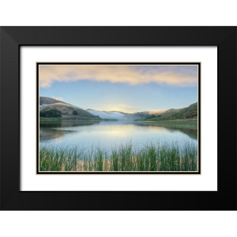 Crescent Beach Calm 4 Black Modern Wood Framed Art Print with Double Matting by Blaustein, Alan