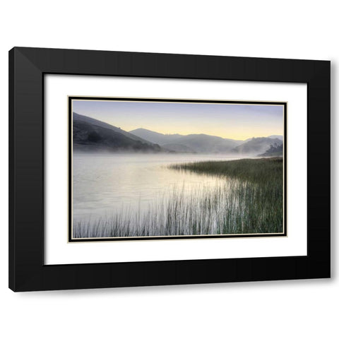 Crescent Beach Calm 1 Black Modern Wood Framed Art Print with Double Matting by Blaustein, Alan