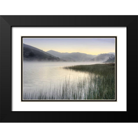 Crescent Beach Calm 1 Black Modern Wood Framed Art Print with Double Matting by Blaustein, Alan